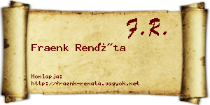 Fraenk Renáta névjegykártya